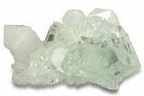 Glass-Clear Green Cubic Fluorite Crystals on Quartz - China #258423-1
